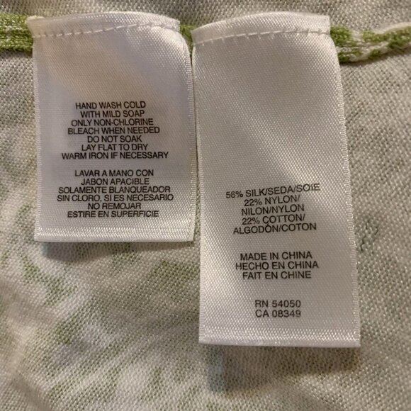 Jones New York. Sz M. Silk/nylon/cotton Blend Button Up Long Sleeve Top. B98. - Picture 7 of 7